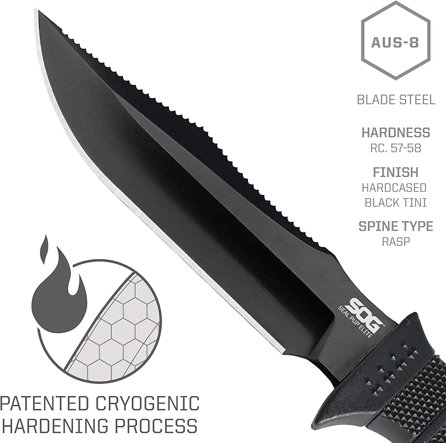 SOG SEAL Pup Elite Fixed Blade Knife with Sheath