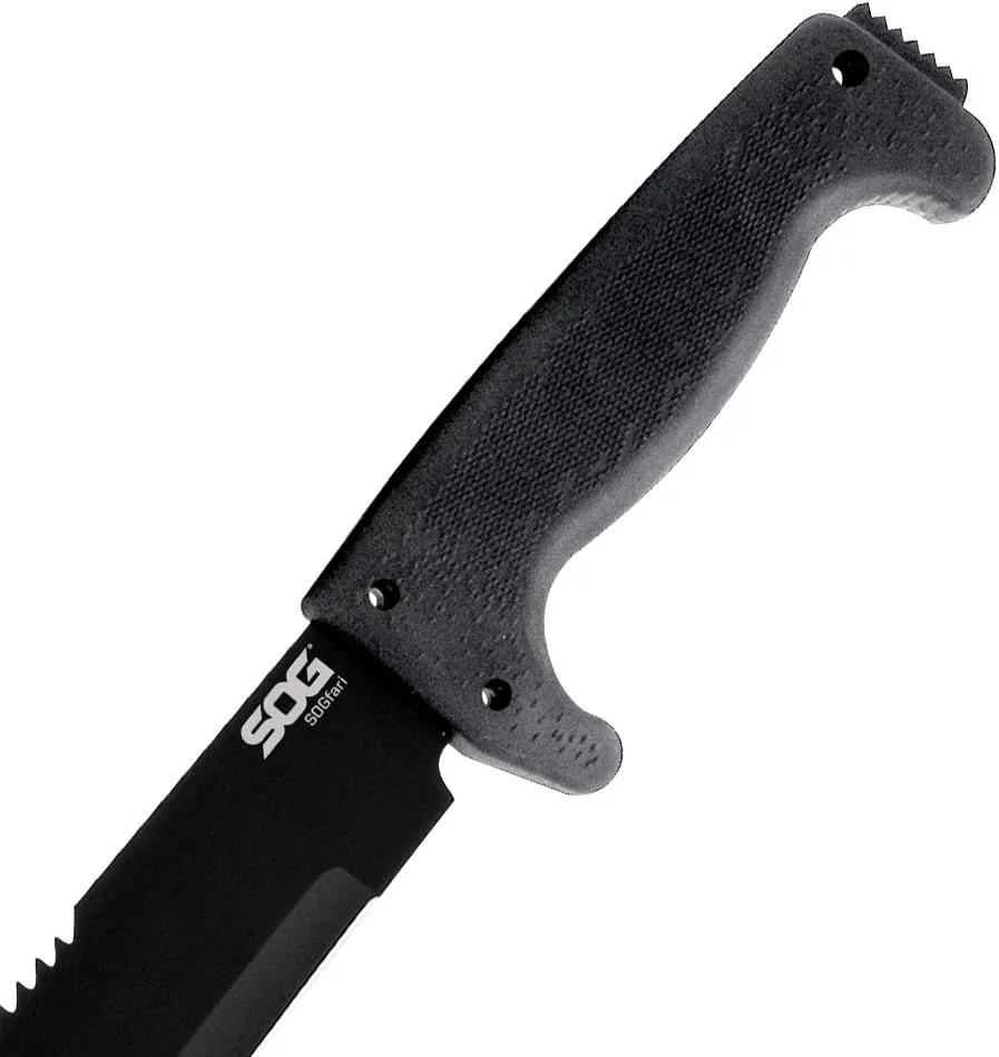 SOG Sogfari 13" or 18" Stainless Steel Survival Machete Knives | Saw on The Back of The Blade, Textured Handle, Nylon Sheath