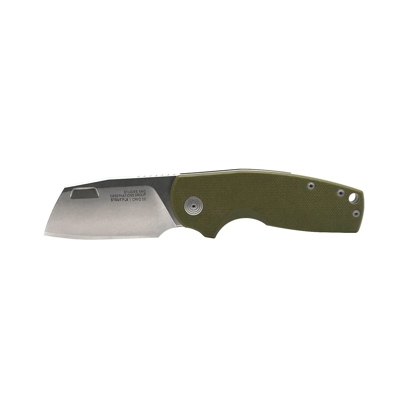 SOG Stout FLK Cleaver Daily Carry Folding Knives | G10 & Steel Handle | CRYO D2 Steel Blade | Short-Blade Frame Lock Folder