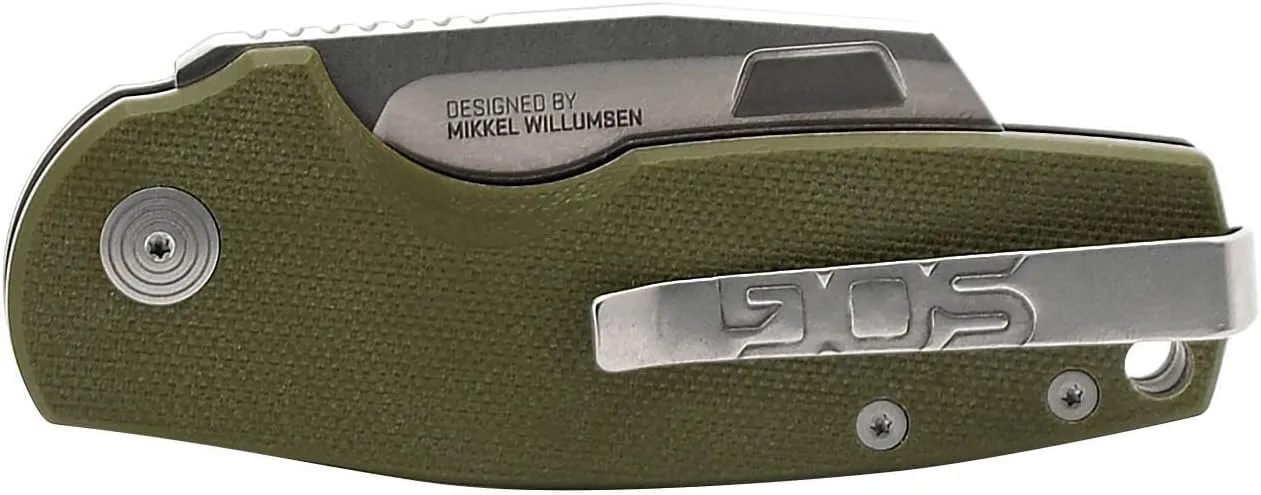 SOG Stout FLK Cleaver Daily Carry Folding Knives | G10 & Steel Handle | CRYO D2 Steel Blade | Short-Blade Frame Lock Folder