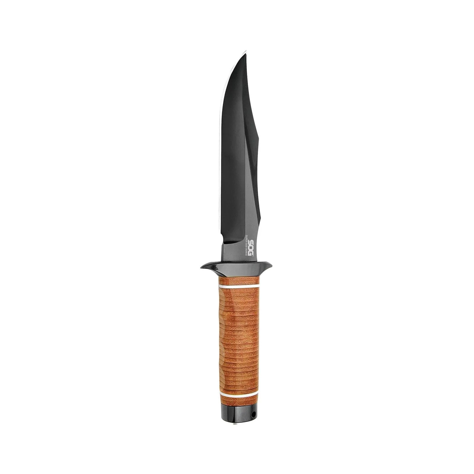 SOG Super Sog Bowie 7-1/2-inch Fixed Blade Professional Tactical Knife, Sculpted Cross Guard, Classic Handle Construction