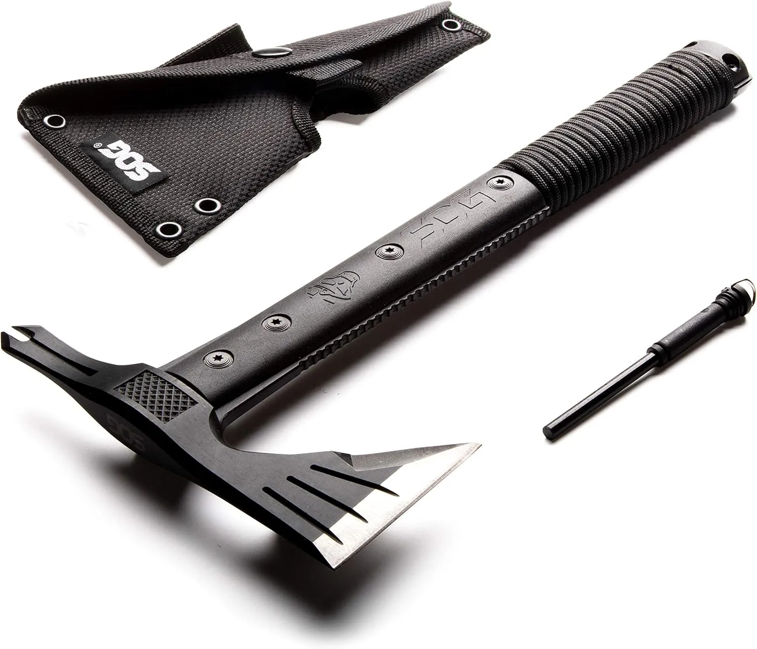 SOG Survival Hawk - Specialty Outdoor Tactical Hatchet, Fire Starter, Nail Puller & Folding Saw - Wood Saw, Hand Saw