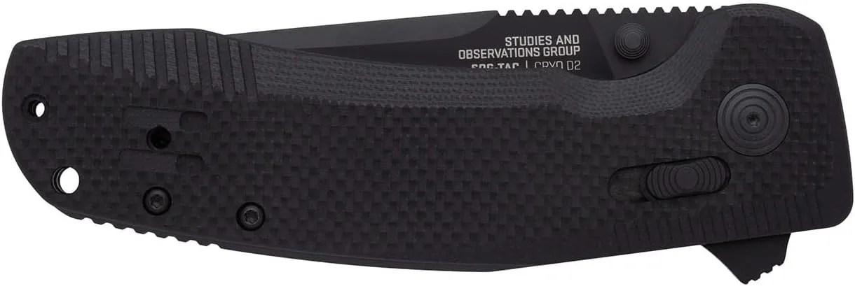 SOG TAC XR Professional Folding Knife | D2 Tool Steel & Ultra-Grip G10