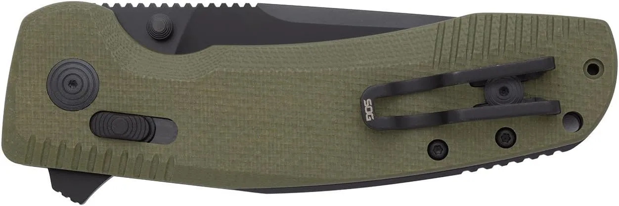 SOG TAC XR Professional Folding Knife | D2 Tool Steel & Ultra-Grip G10