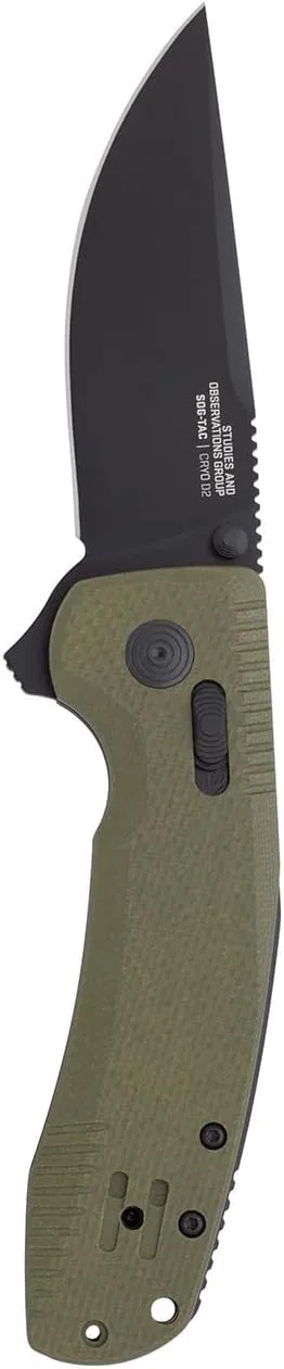 SOG TAC XR Professional Folding Knife | D2 Tool Steel & Ultra-Grip G10