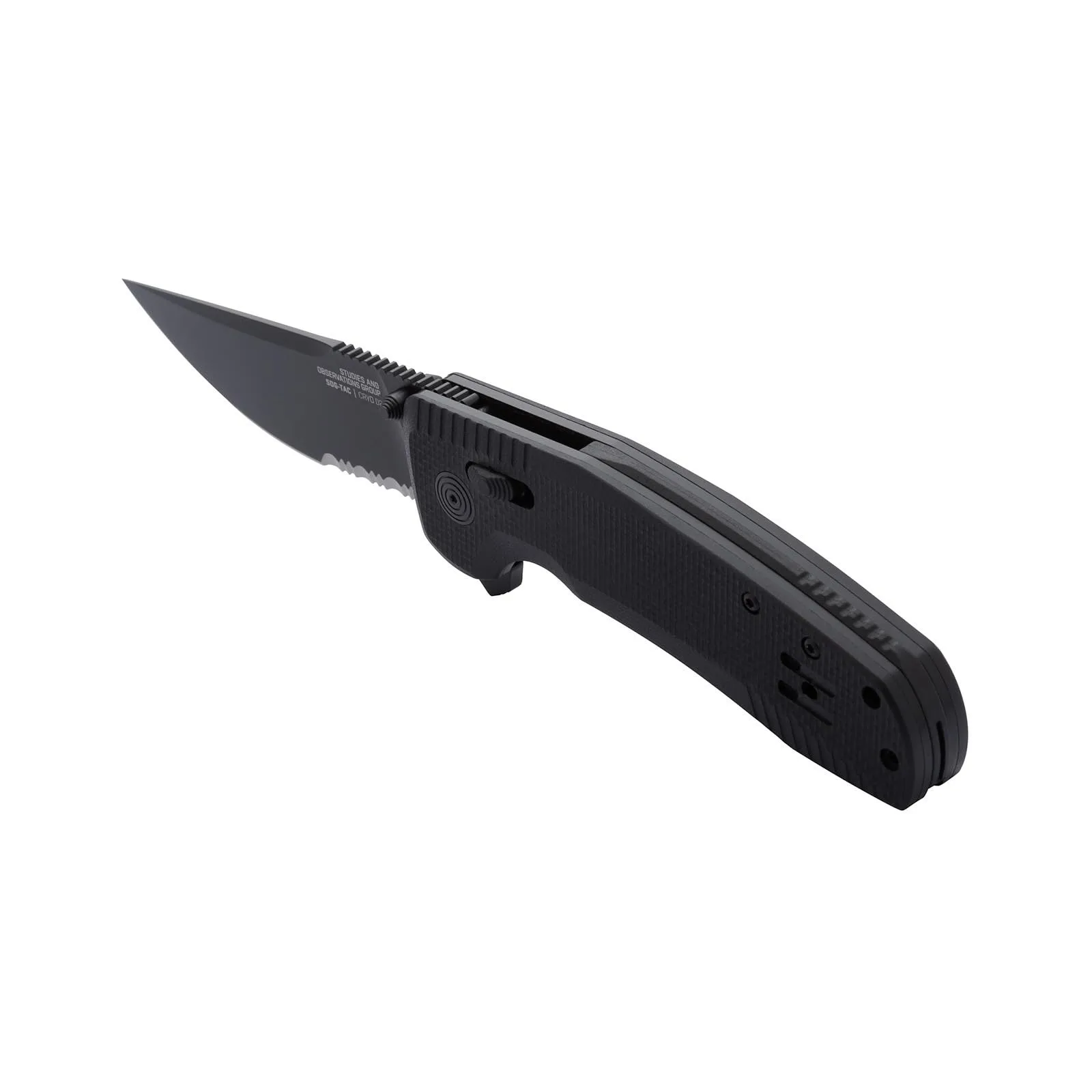 SOG-TAC XR Professional Partially Serrated Tactical Folding Knife | 3.4" D2 Tool Steel Blade Ultra-Grip G10 Handle