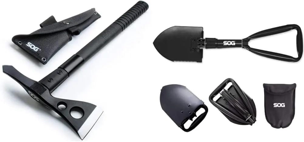 SOG Tactical Tomahawk- Throwing Hatchet, Versatile Survival Tactical Axe and Emergency Breaching Tool & Entrenching Tool