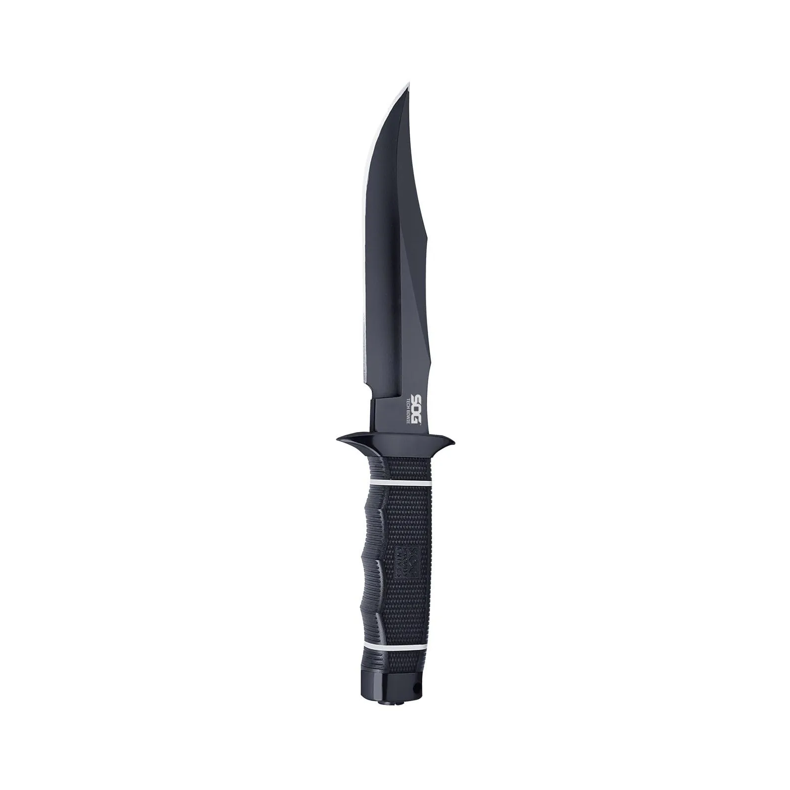 SOG Tech Bowie Fixed Blade Knife for Warfighters & Outdoor Enthusiasts | AUS-8 Steel Blade & Kraton Rubber Handle