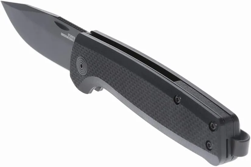 SOG Terminus SJ Daily Ambidextrous Carry Folding Knives with Slip Joint Mechanism | G10 Handle | CRYO D2 Steel Blade Blackout