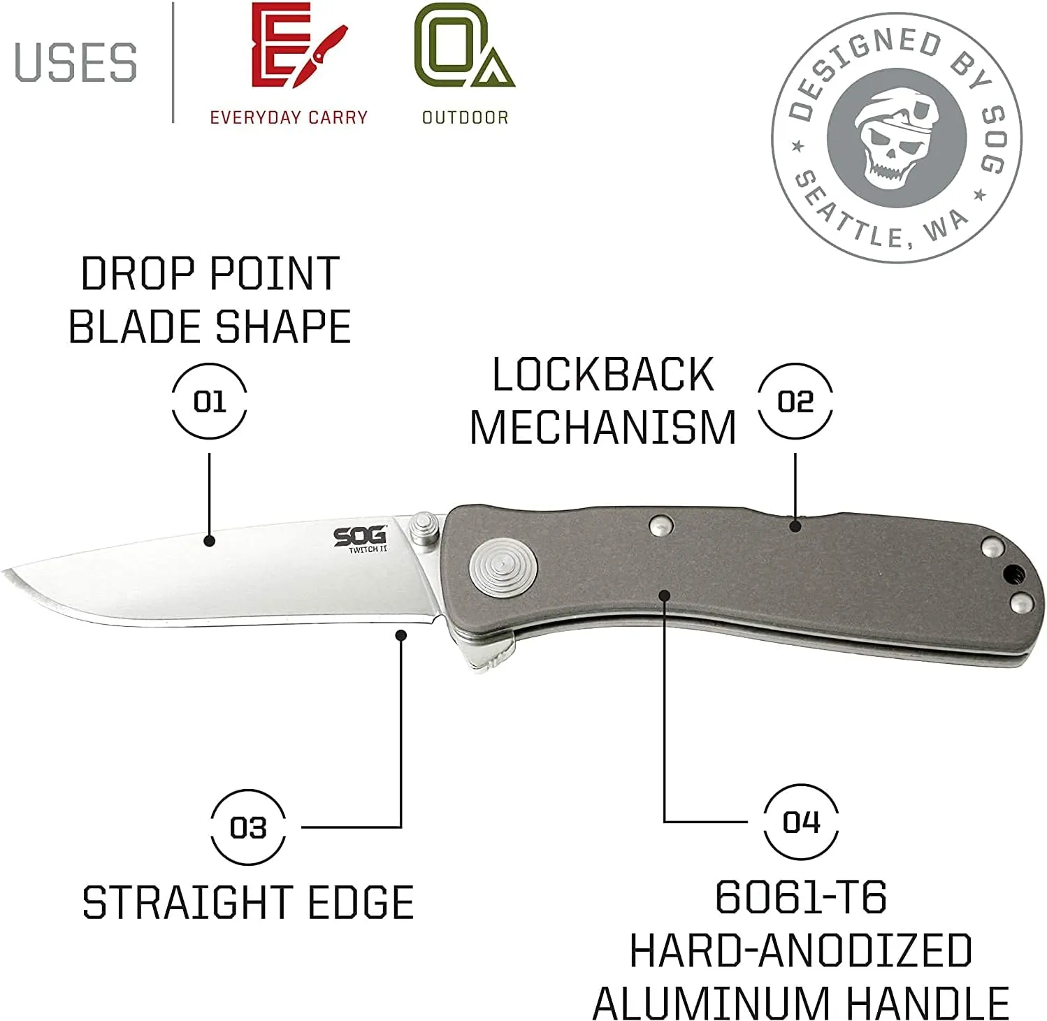 SOG Twitch II Folding Pocket Knife