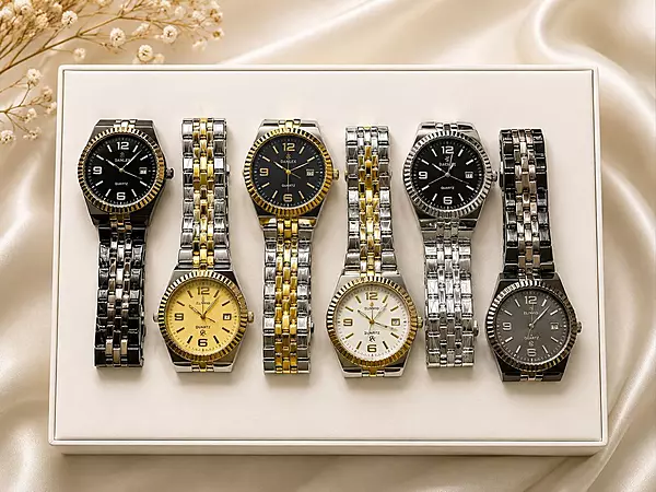 Classy Metallic Designer-Style Wristwatch
