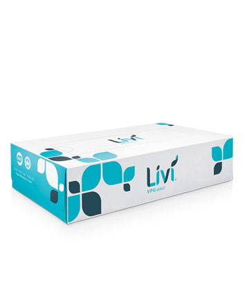 Solaris Livi VPG Select Boxed Facial Tissue White 2-Ply 8.37"X8.07" Flat Box 30 / 100 cs