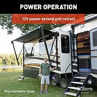 Solera 12V Smart Arm Awning Hardware Kit for 5th Wheel RVs & Travel Trailers - 69" White