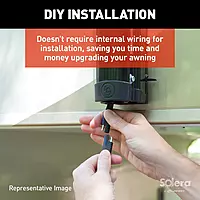 Solera 18V RV Awning Arms & Hardware Kit - 69" Black — Rechargeable - Universal Fit - Easy Pitch Adjustment - Waterproof Switch - Time-Saving Operation - Includes 110V Charging Kit — 434729