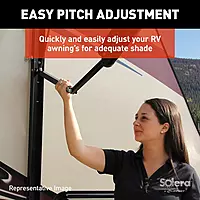 Solera 18V RV Awning Arms & Hardware Kit - 69" Black — Rechargeable - Universal Fit - Easy Pitch Adjustment - Waterproof Switch - Time-Saving Operation - Includes 110V Charging Kit — 434729