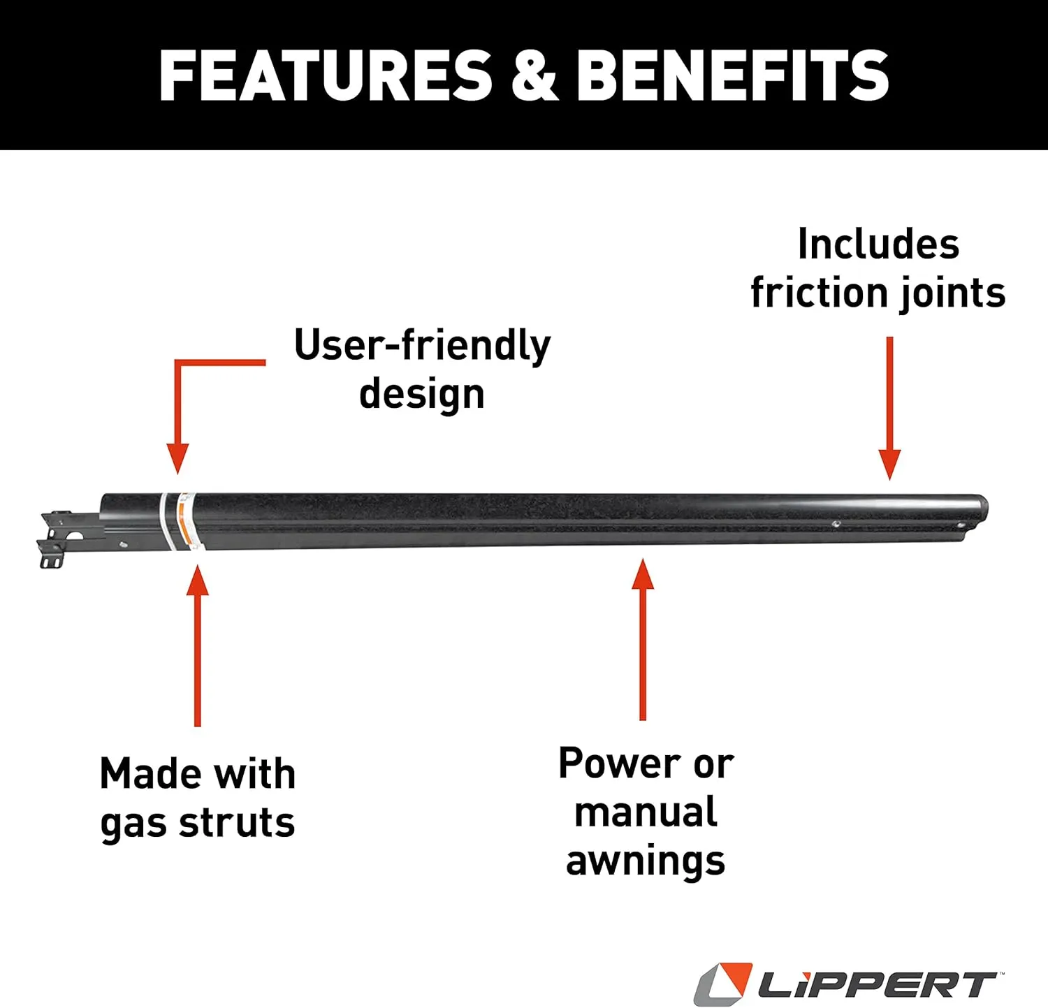Solera 69" Standard Flat Awning Support Arm Assembly