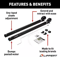 Solera 69 in. Hybrid Universal RV Awning Arms & Hardware Kit, Black - 434727