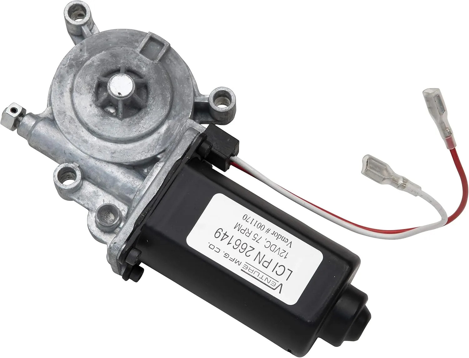 Lippert Replacement Solera Power Awning Motor with Dual Connectors, 12-Volt DC, 75-RPM, Fits Short, Flat or Pitched Awnings on 5th Wheel RVs, Travel Trailers, Motorhomes - 266149