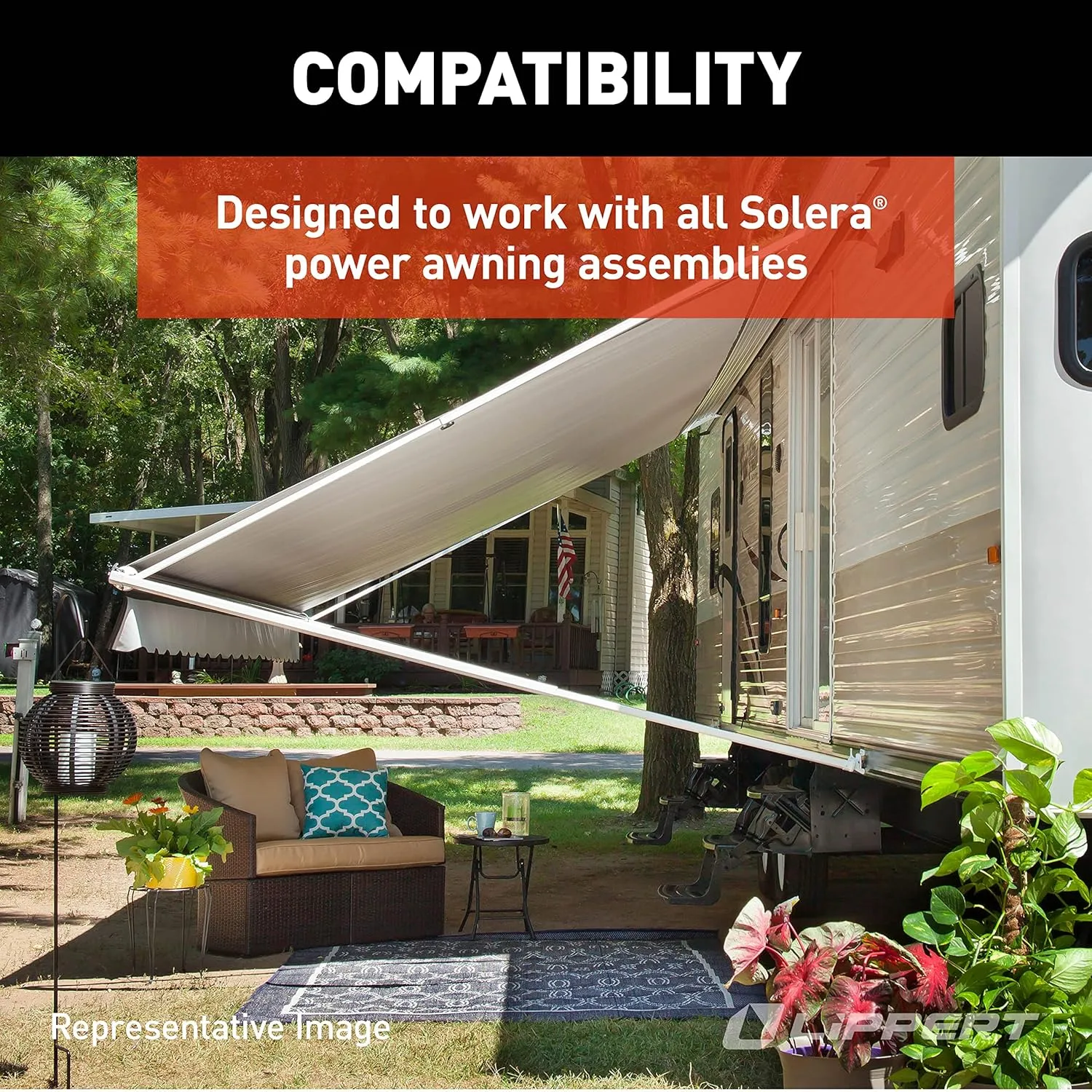 Solera Replacement Power Awning Switch Kit for 5th Wheel RVs, Travel Trailers and Motorhomes Black