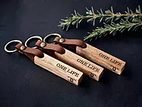 Personalised solid wood Keyring