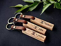 Personalised solid wood Keyring
