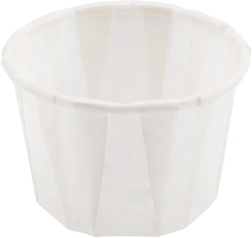 Solo Cup Treated Paper Souffle Portion Cups, 1 Oz, White, 20 Bags of 250 Cups, Case Of 5,000 Cups