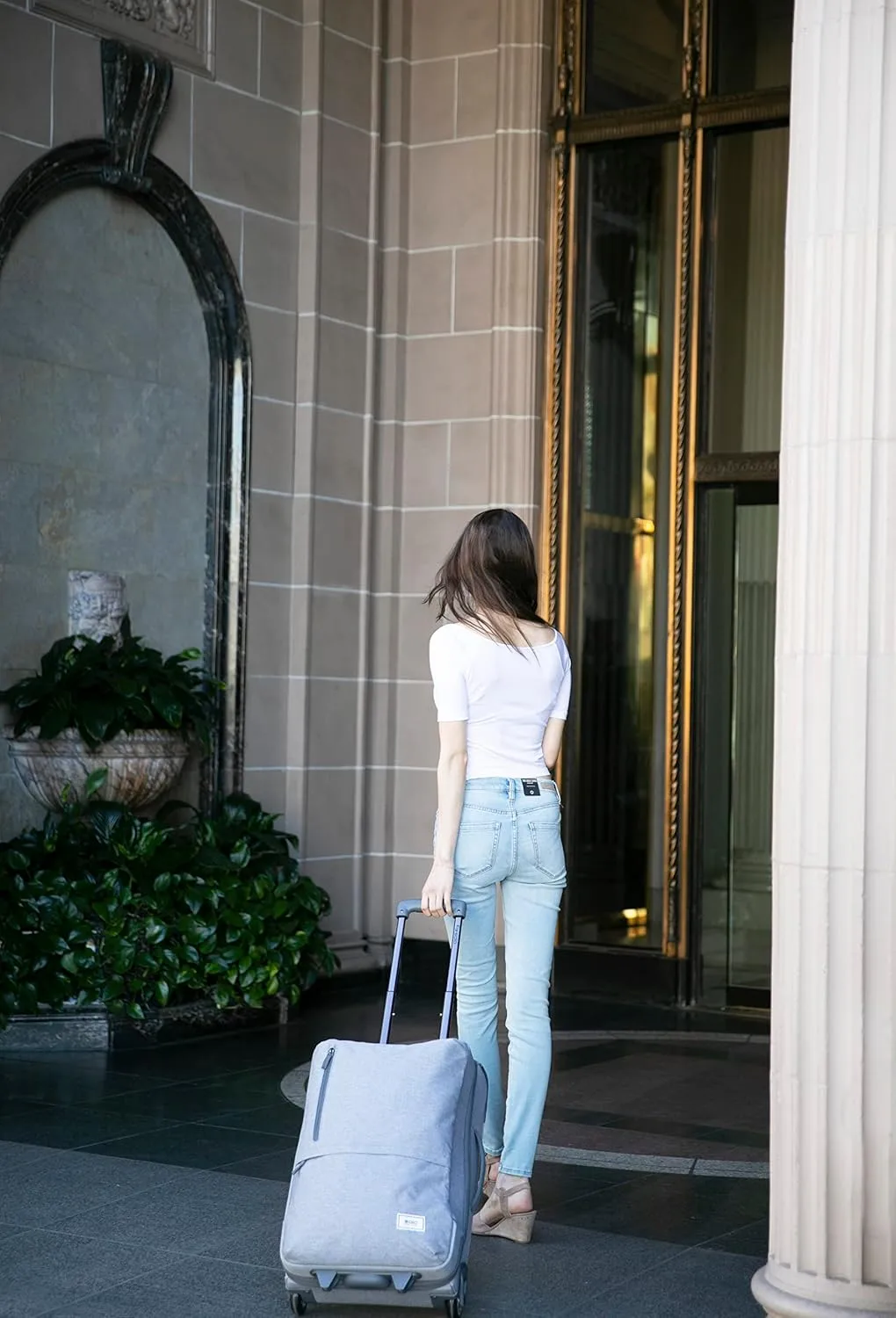 Solo New York 22 Inch Carry On Luggage - Softside Suitcases for Travel, Wheeled Rolling Bag, 2 Wheel Upright