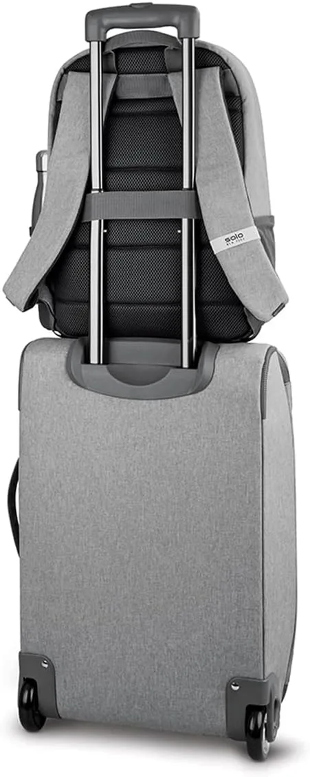 Solo New York 22 Inch Carry On Luggage - Softside Suitcases for Travel, Wheeled Rolling Bag, 2 Wheel Upright