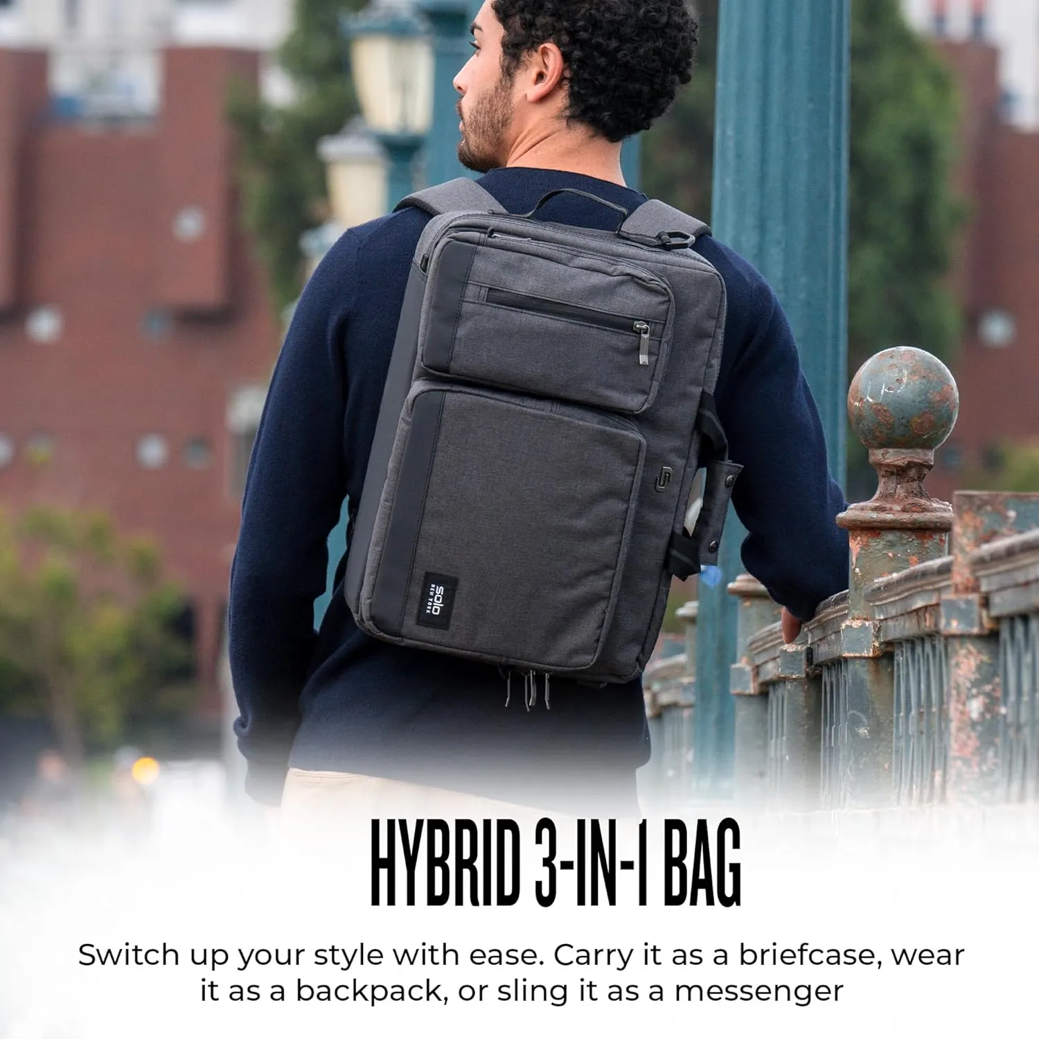 Solo New York Hybrid Briefcase Backpack - Laptop Carrying Bag, Fits 15.6" Computer