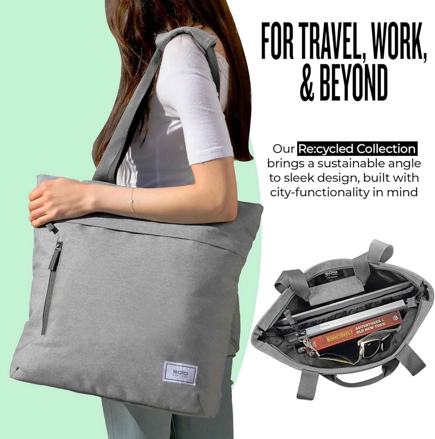 Solo New York Tote Bag for Women - Professional Handbag for Work & Travel, Laptop Purse with Padded Compartment