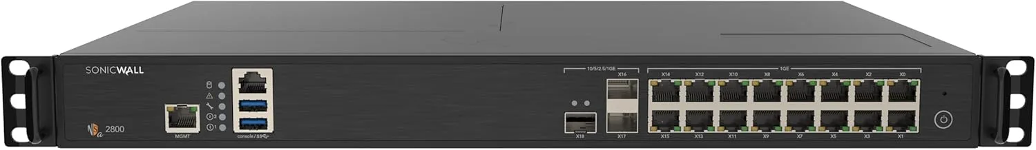 SonicWall NSa2800 Next-Generation Firewall (03-SSC-1841) - 8 Gbps Throughput, 6 Gbps Threat Prevention, Secure SD-WAN | Zero-Touch Deployment