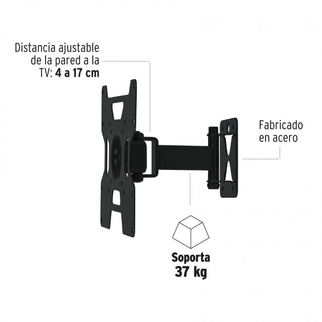 Soporte para TV, articulado, 23'-37' - TVSM-37 / 46094