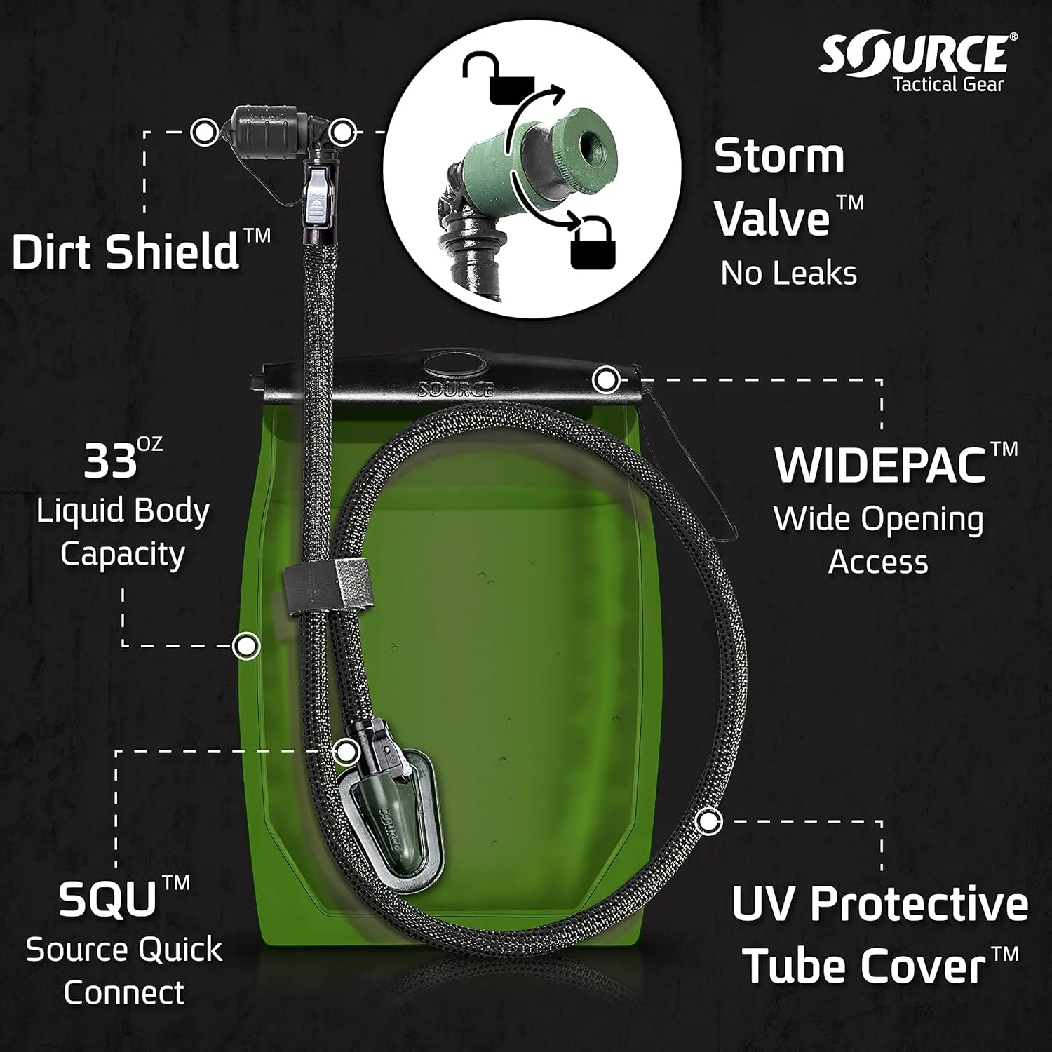 SOURCE Kangaroo 1 Quart Collapsible Hydration Canteen