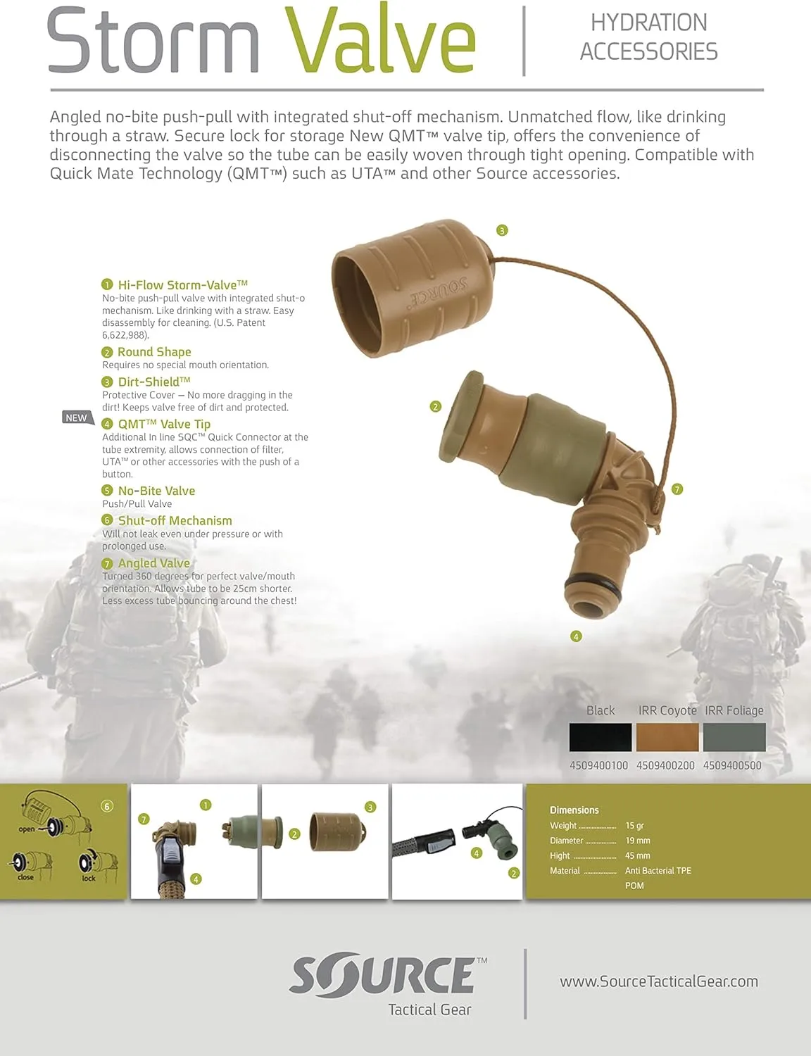 Source Tactical Storm Non-Bite Hydration Valve Kit