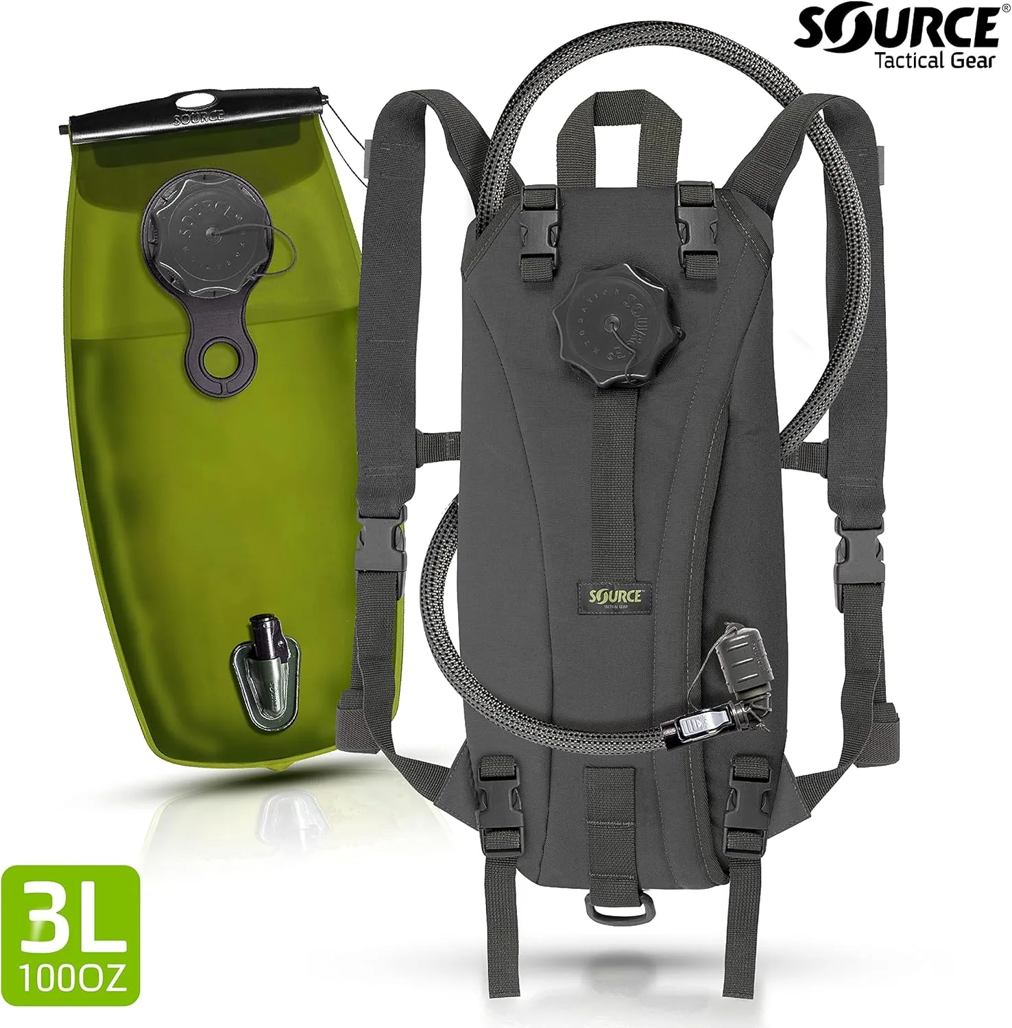 SOURCE Tactical Hydration Pack - WXP Widepac Water Bladder with External Fill Port - High-Flow Storm Drinking Valve