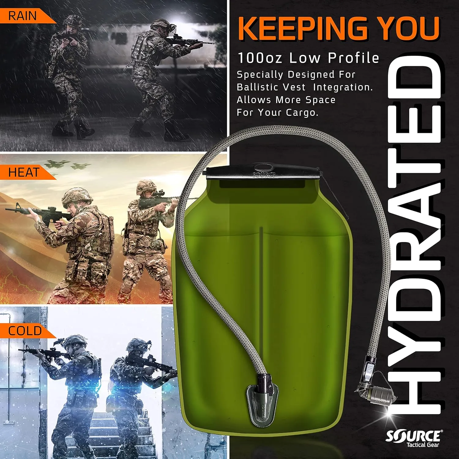 SOURCE TACTICAL WLPS 3L Widepac Low Profile Hydration System