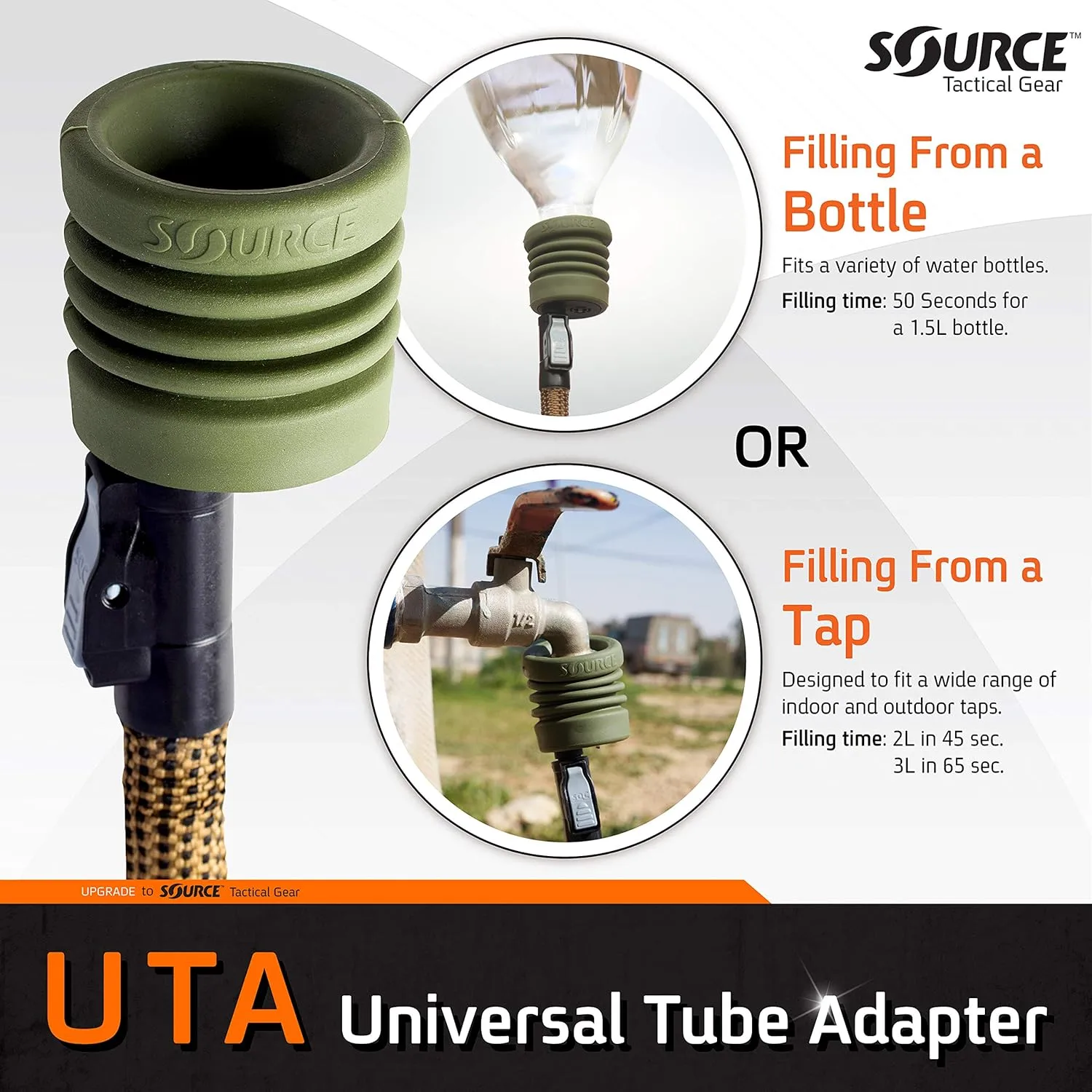 Source Tactical Universal Tube Adapter for Hydration Systems - Olive Green (Without Pouch)