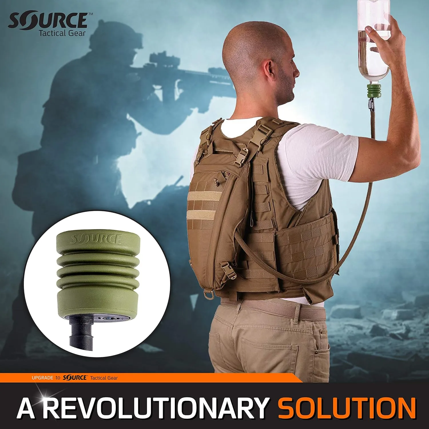 Source Tactical Universal Tube Adapter for Hydration Systems - Olive Green (Without Pouch)
