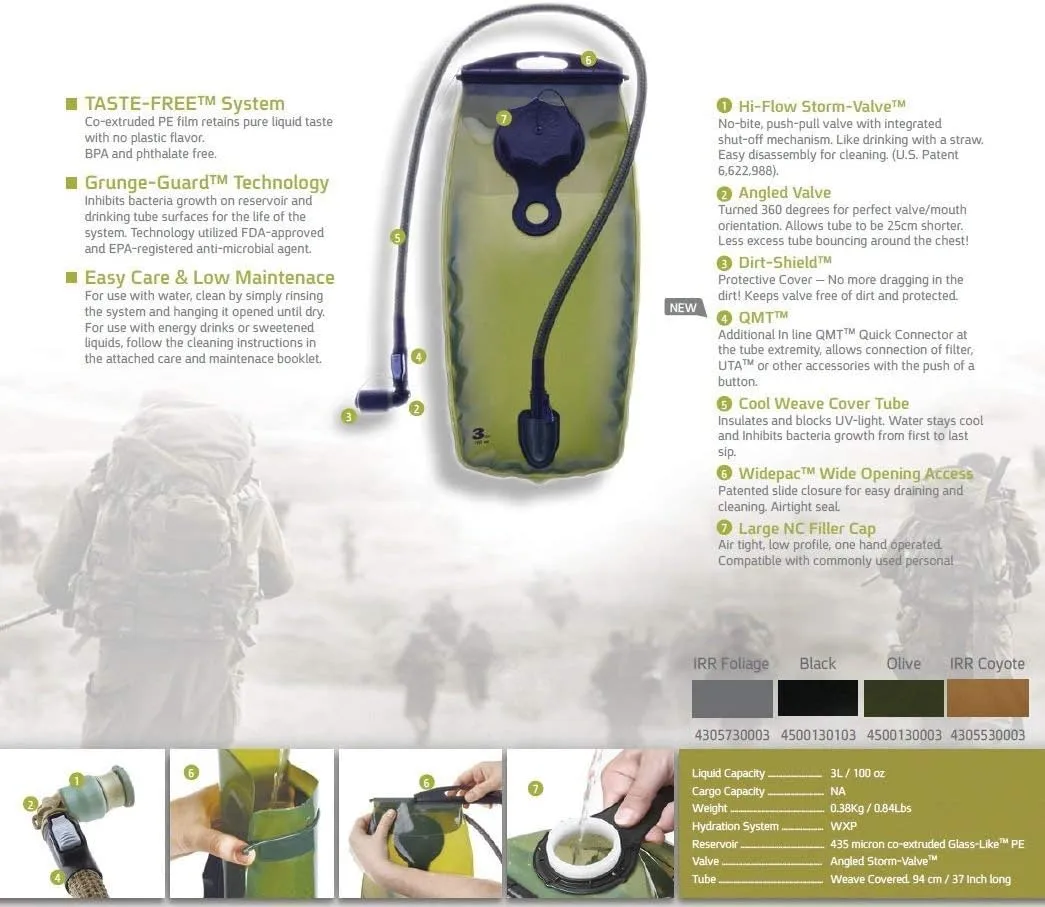 SOURCE WXP Hydration Reservoir System with WidePac Closure and Storm Valve