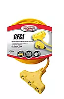 Southwire 120V/15A Right Angle GFCI 12/3 SJEOW 100’ Cord Set with Tri-Source Receptacle