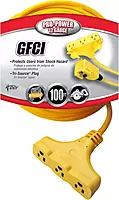 Southwire 120V/15A Right Angle GFCI 12/3 SJEOW 100’ Cord Set with Tri-Source Receptacle