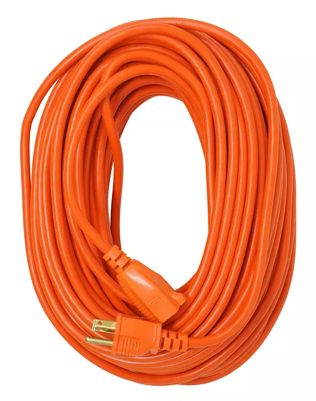 Heavy Duty Outdoor vinyl Power Extension Cord SJTW, Orange, 16/3, 100 FT. 100-Feet