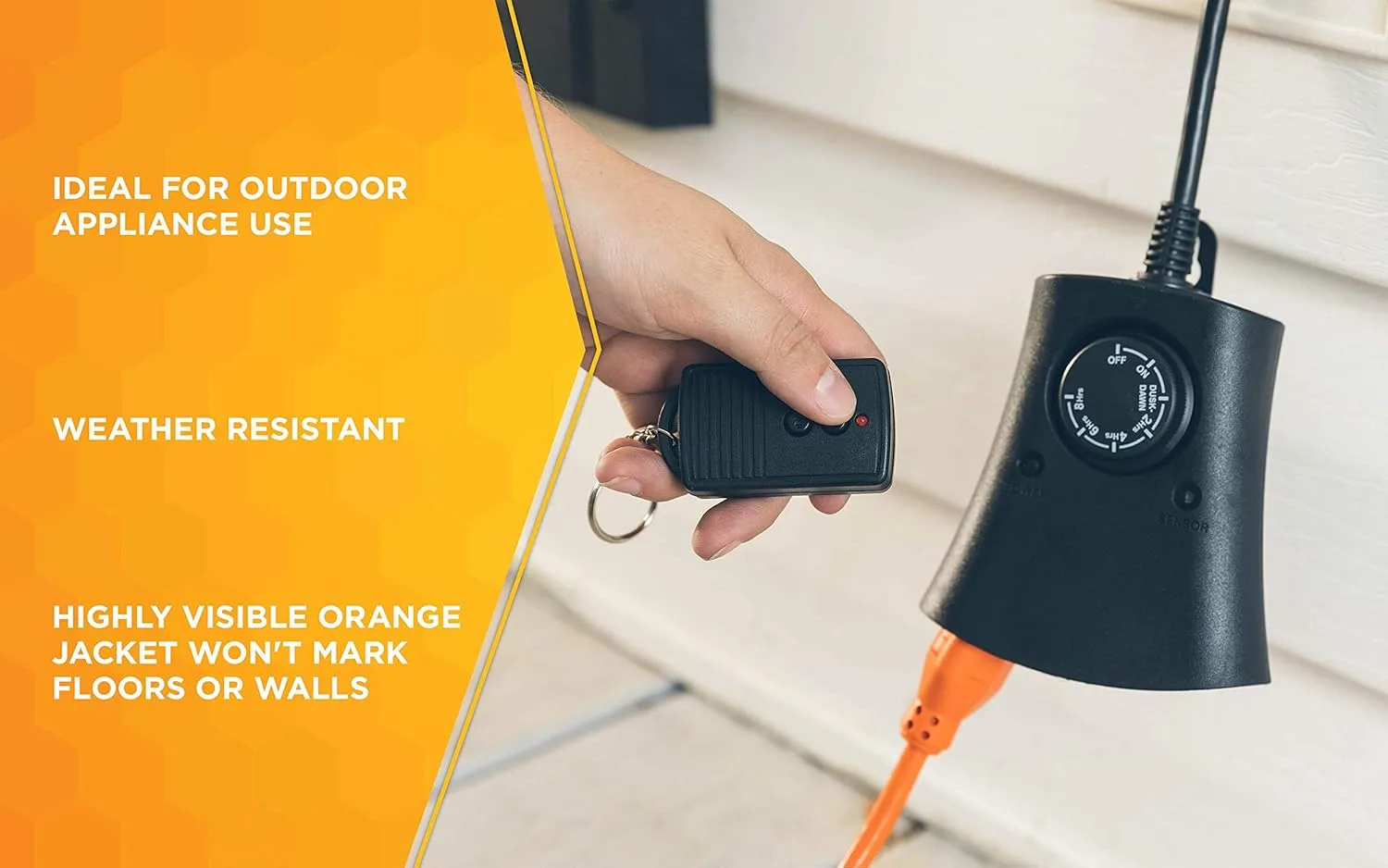 Heavy Duty Outdoor vinyl Power Extension Cord SJTW, Orange, 16/3, 100 FT. 100-Feet