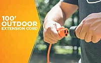 Heavy Duty Outdoor vinyl Power Extension Cord SJTW, Orange, 16/3, 100 FT. 100-Feet