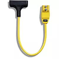 Southwire 12/3-Gauge Shockshield GFCI Protected Right Angle Plug Tri-Cord with 3-Outlets; 2-Feet; 15-Amp; Yellow