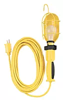 Coleman Cable 5857 16/3 SJEOW Trouble Light with Metal Guard and Outlet, 25-Foot