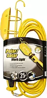 Coleman Cable 5857 16/3 SJEOW Trouble Light with Metal Guard and Outlet, 25-Foot
