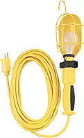 Coleman Cable 5857 16/3 SJEOW Trouble Light with Metal Guard and Outlet, 25-Foot