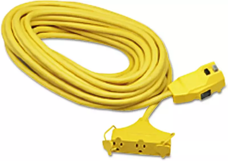 Southwire 120V/15A Right Angle GFCI 12/3 SJEOW 25’ Cord Set with Tri-Source Receptacle