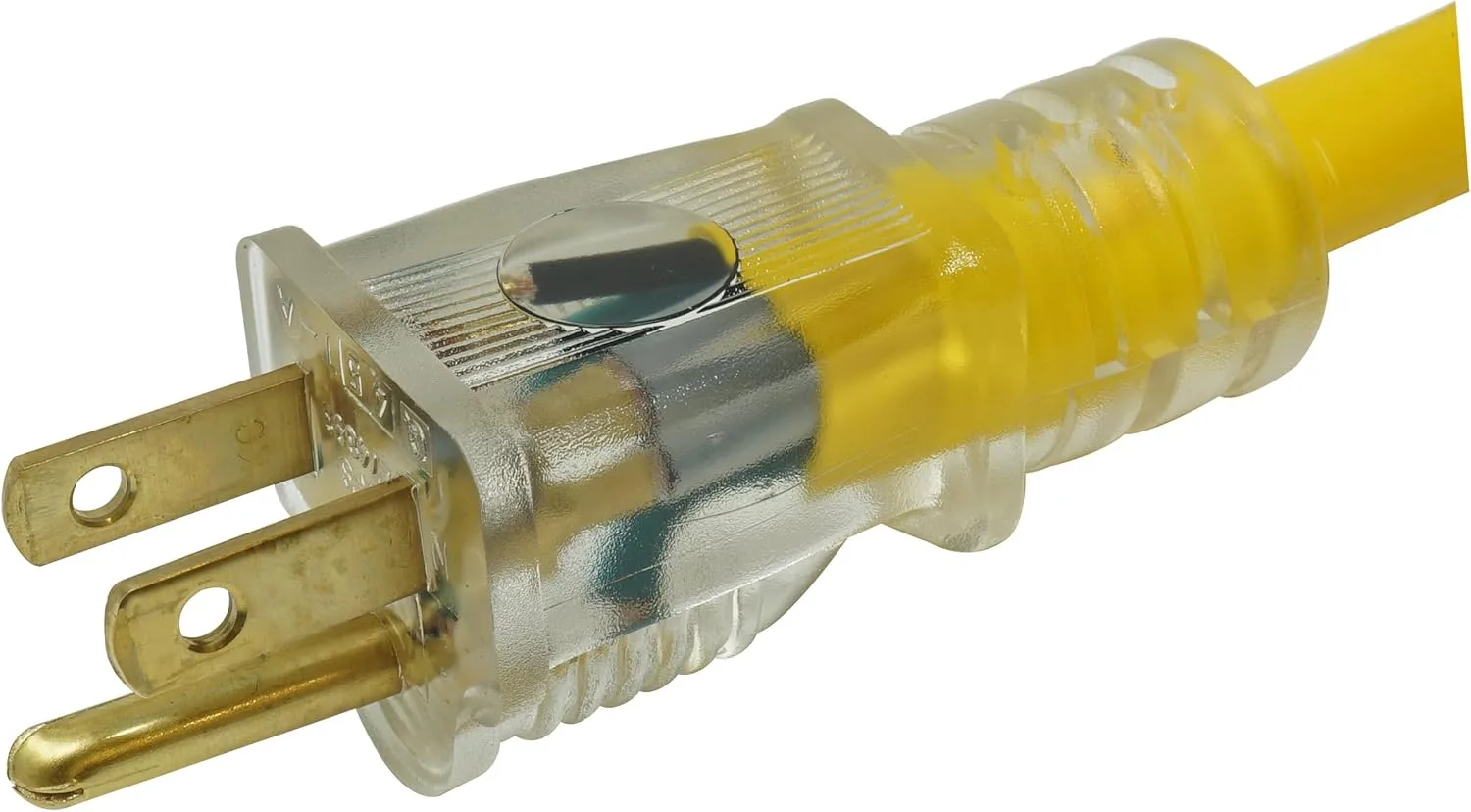 Southwire Heavy Duty Extension Cord, 25Ft, 12 Gauge, 3 Conductor, High Visibility Outdoor Cord, Lighted End, SJTW, Yellow